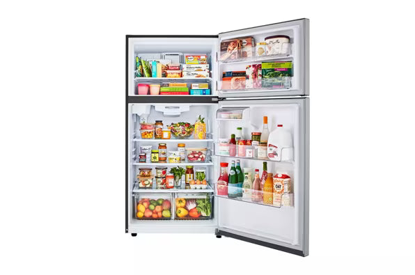 LG 33" Wide 24 cu ft Top Freezer Refrigerator with Internal Water Dispenser and LED Lighting LRTLS2403S - Scratch & Dent (Minor)