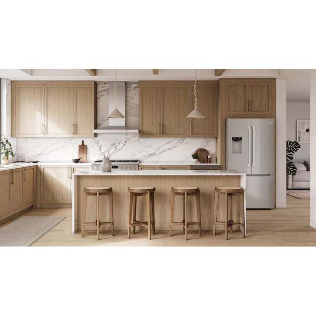 Bosch Fastest Ice Maker Standard-Depth 300 Series 26-cu ft 3-Door Smart Compatible French Door Refrigerator with Ice Maker with Water and Ice Dispenser in Stainless Steel 22121511 - B36FD31ENS - Scratch & Dent (Moderate)