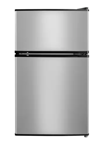 Vissani 3.2 cu. ft. Mini Refrigerator in Stainless Look with 2-Doors, Glass Shelves, and Energy Efficiency SA606 - MDCM31SS5 - Scratch & Dent (Minor)