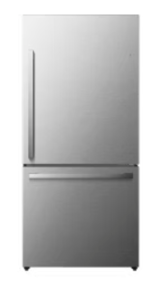 Hisense Counter Depth Bottom Freezer 17.2 Cu. Ft. Refrigerator with LED Lighting and Super Cool and Super Freeze in Fingerprint Stainless Steel 22142805 - HRB171N6ASE - Scratch and Dent (Minor)