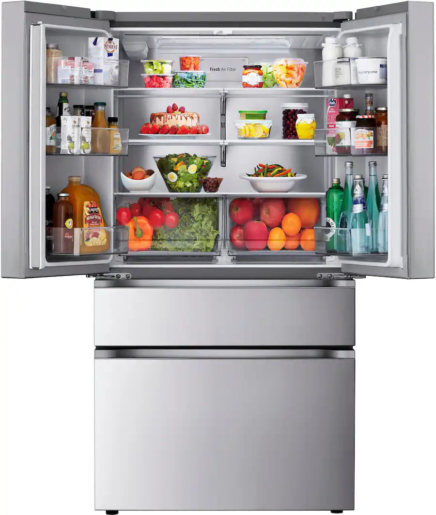 LG 30 cu. ft. Smart Standard-Depth MAX™ 4-Door French Door Refrigerator with Full-Convert Drawer™ LF30S8210S - Scratch & Dent (Minor)