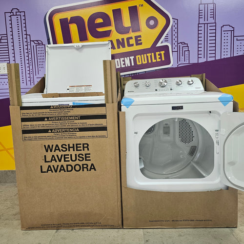 Pictures of Maytag White 4.5 Cu. Ft. High Efficiency Washer with PowerWash Cycle MVW5035MW and Maytag White Electric 7.0 Cu. FT. Dryer with Moisture Sensing MED5030MW - New in Box - Neu Appliance Outlet - Discount Appliance Outlet in Austin, Tx