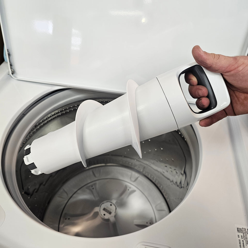 Pictures of Whirlpool White Top Load 3.8 Cu. Ft. Washer with Removable Agitator WTW4957PW and Whirlpool White Electric 7.0 Dryer with Auto Dry WED4950HW - New in Box - Neu Appliance Outlet - Discount Appliance Outlet in Austin, Tx