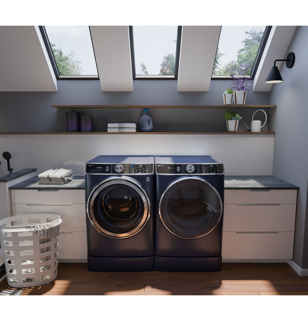 GE Profile™ 7.8 cu. ft. Capacity Front Load Smart Electric Steam Dryer and Sanitize Cycle with Built-in WiFi PFD87ESPVRS - Scratch & Dent (Minor)