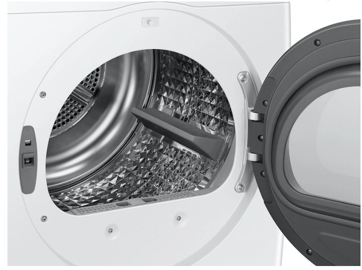 Pictures of Samsung White 2.2 cu. ft. Compact Front Load Washer with Super Speed WW2K6800AW - Scratch and Dent (Minor) and Samsung White Electric 4.0 Cu. Ft. Dryer with AI Smart Dial DV25B6900EW - New in Box - Neu Appliance Outlet - Discount Appliance Outlet in Austin, Tx
