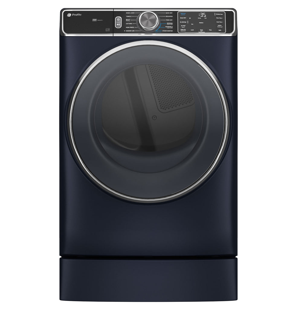 GE Profile™ 7.8 cu. ft. Capacity Front Load Smart Electric Steam Dryer and Sanitize Cycle with Built-in WiFi PFD87ESPVRS - Scratch & Dent (Minor)