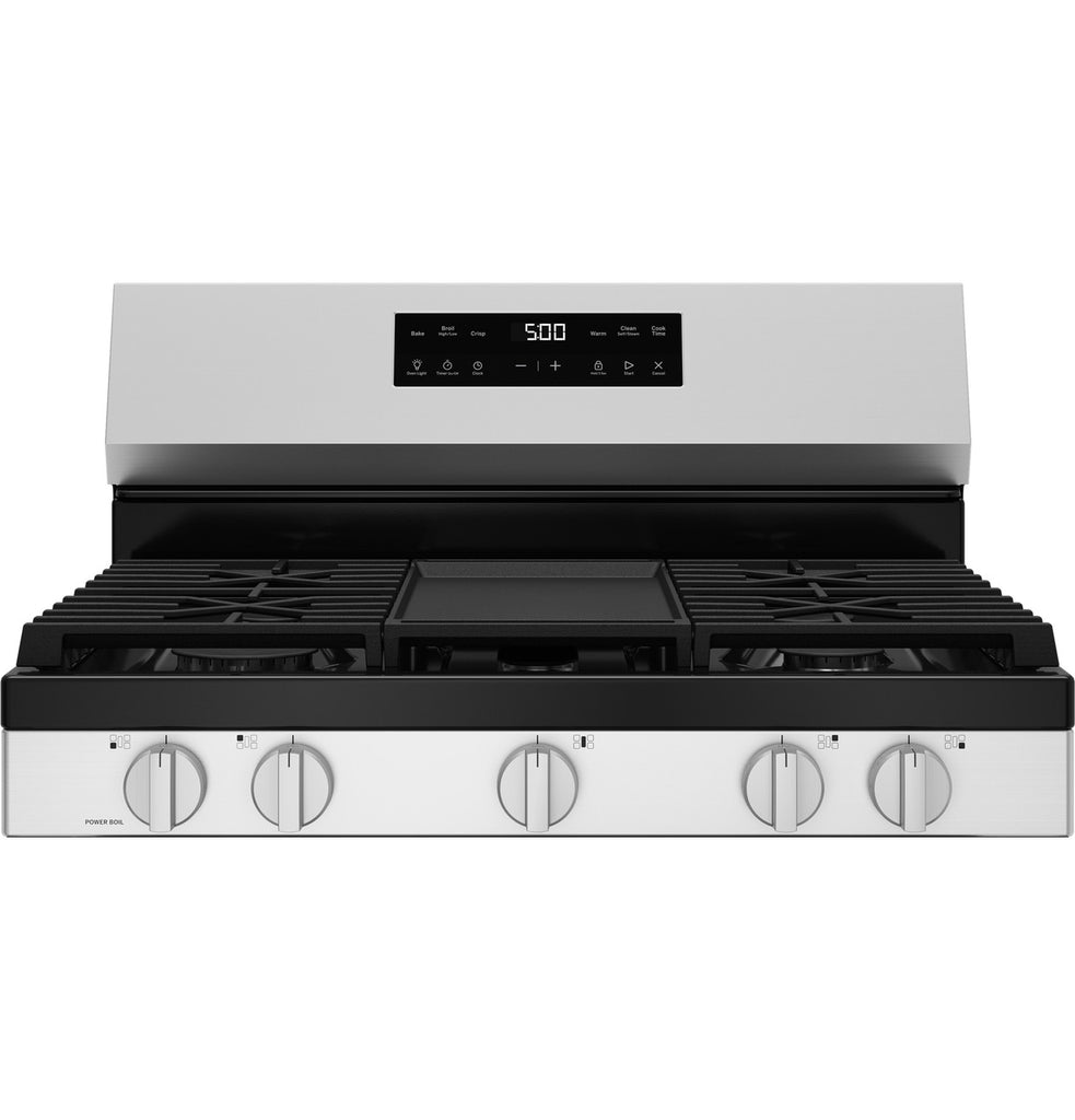 Pictures of GE® Free-Standing Gas Range with Crisp Mode in Stainless Steel GGF500PVSS - New in Box - Neu Appliance Outlet - Discount Appliance Outlet in Austin, Tx