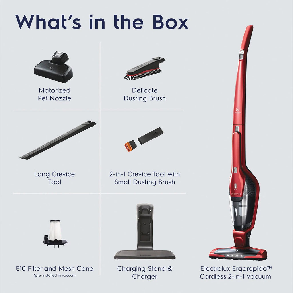 Pictures of Electrolux Ergorapido™ Pet Vacuum in Red S139 - EHVS3510AR - Open Box - Neu Appliance Outlet - Discount Appliance Outlet in Austin, Tx