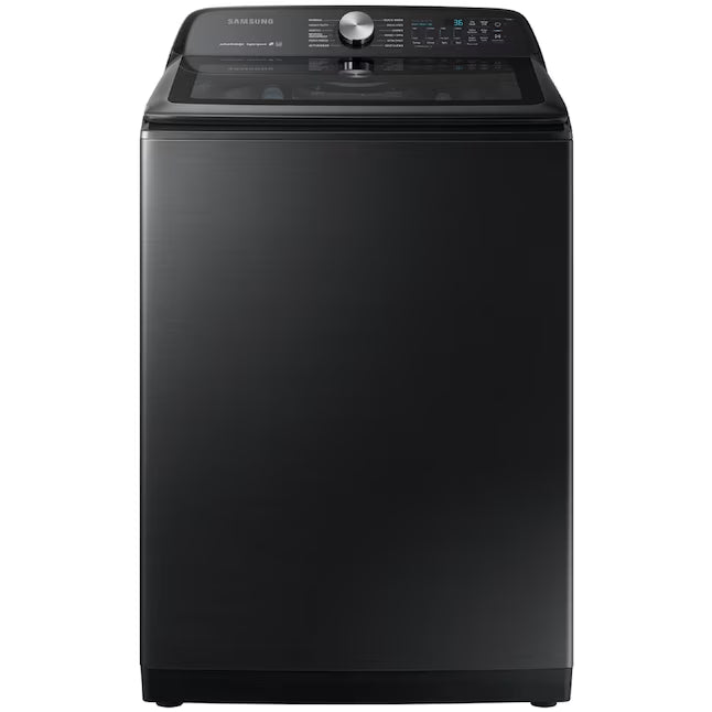 Samsung 5.0 cu. ft. Energy Star Top Load Washer with Active Water Jet in Black Stainless Steel WA50R5400AV - Certified Refurbished and Samsung 7.4 cu ft Gas Dryer with Steam Sanitize Option DVG50R5400V - Certified Refurbished