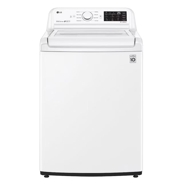 LG 4.5-cu ft High Efficiency Impeller Top-Load Washer ENERGY STAR in White WT7060CW - Certified Refurbished and LG 7.3 cu. ft. Ultra Large Capacity Smart wi-fi Enabled Rear Control Gas Dryer with EasyLoad™ Door DLG7401WE - Certified Refurbished