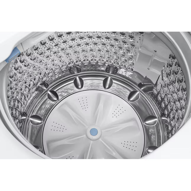 Samsung 5.0 cu. ft. Top Load Washing Machine with Active Water Jet WA50R5200AW - Scratch & Dent (Moderate) and Samsung White Smart Electric 7.4 Cu. Ft. Dryer with Sensor Dry and Steam Sanitize+ DVE52A5500W - Scratch & Dent (Minor)