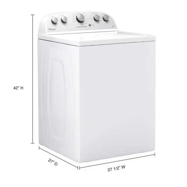 Whirlpool Top Load 3.5 Cu. Ft. Washer with Deep Water Wash Option WTW4816FW - Open Box and Whirlpool Vented 7.0 Cu. Ft. Electric Dryer 16261 - WED4815EW - Scratch & Dent (Moderate)