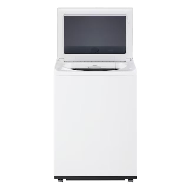 LG 5.0 cu.ft. SMART Top Load Washer in Alpine White with TurboWash WT8200CW - Scratch & Dent (Minor) and LG 7.3 cu. ft. Ultra Large Capacity Rear Control Electric Dryer with AI Sensing and ThinQ® Smart Features DLE8200W - Scratch & Dent (Moderate)