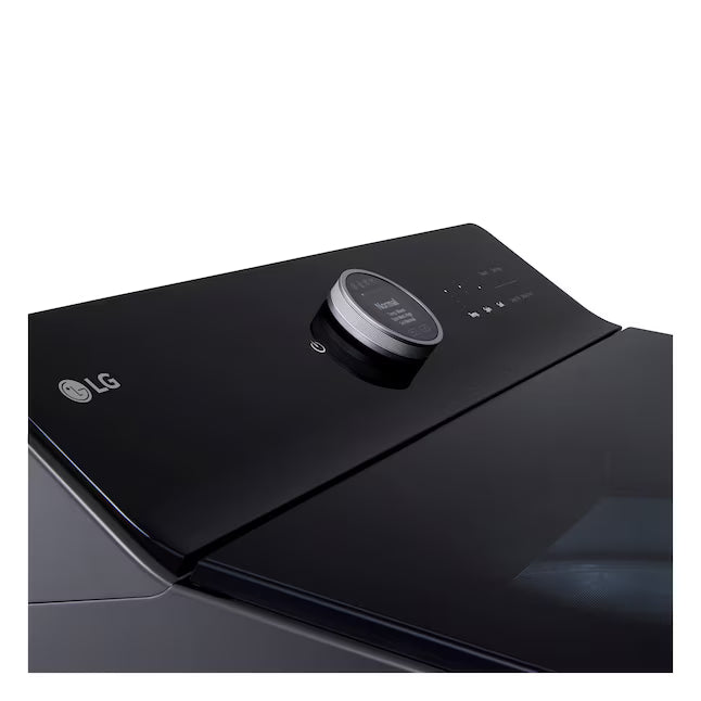 LG  5.5 Cu. Ft. High Efficiency Smart Top Load Washer with EasyUnload WT8600CB - Scratch & Dent (Minor) and LG 7.3 cu. ft. Ultra Large Capacity Rear Control Electric Dryer with LG EasyLoad™ Door and TurboSteam™ DLEX8600BE - Scratch & Dent (Minor)