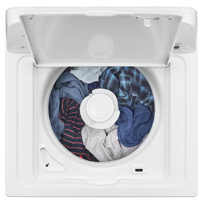 Amana Top Load 3.5 Cu. Ft. Washer with Dual Action Agitator, and Porcelain Tub NTW4516FW - Certified Refurbished and Amana 6.5 Cu. Ft. Electric Dryer with Wrinkle Shield Option and Automatic Dryness Control 16282 - NED4655EW - Scratch & Dent (Minor)