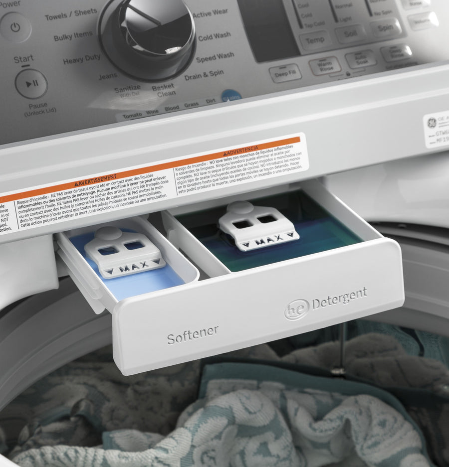 GE® 4.6 cu. ft. Capacity Washer with Stainless Steel Basket GTW680BSJWS - Certified Refurbished and GE® ENERGY STAR® 7.4 cu. ft. Capacity Aluminized Alloy Drum Electric Dryer with Sensor Dry GTD65EBSJWS - Certified Refurbished