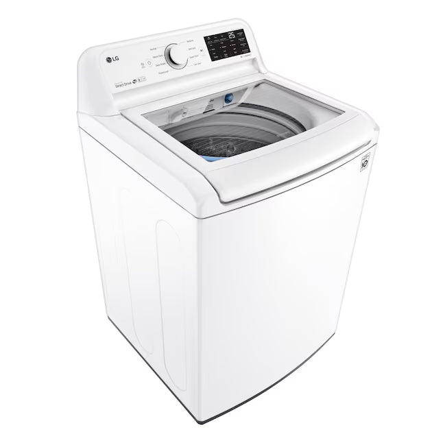 LG 4.5-cu ft High Efficiency Impeller Top-Load Washer ENERGY STAR in White WT7060CW - Certified Refurbished and LG 7.3 cu. ft. Ultra Large Capacity Smart wi-fi Enabled Rear Control Gas Dryer with EasyLoad™ Door DLG7401WE - Certified Refurbished
