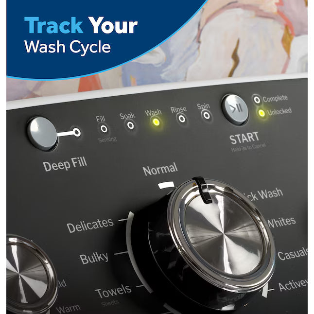 GE® 4.5 cu. ft. Capacity Washer with Stainless Steel Basket, Cold Plus and Wash Boost GE9902 - GTW485ASWWB - New in Box