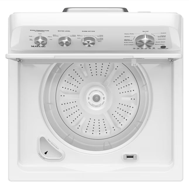 Maytag Top Load 3.8 cu. ft. Washer with Deep Fill and Quick Wash Cycle MVW4005SW - Open Box and Maytag Top Load Electric Wrinkle Prevent 7.0 cu. ft. Dryer with Auto Dry MED4005SW - Scratch & Dent (Moderate)