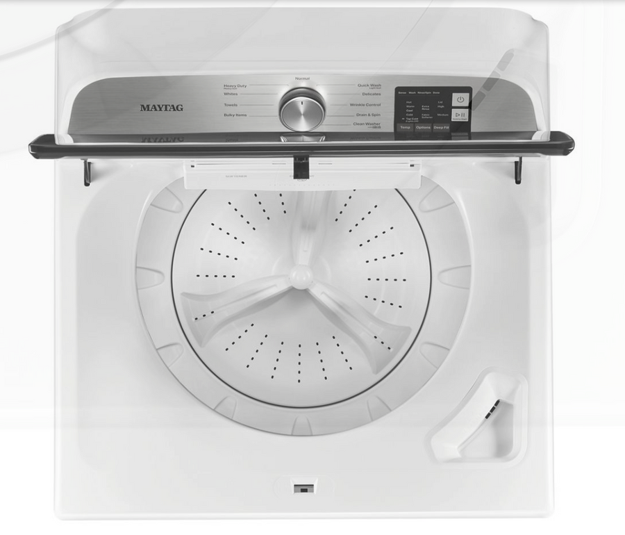 Maytag Top Load 4.8 cu ft Washer with Deep Fill and Slow-Close Glass Lid 30133SD155 - MVW6200KW - Scratch & Dent (Moderate)