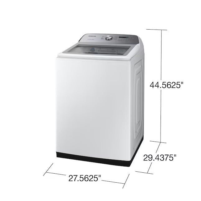 Samsung White Top Load 5.0 Cu. Ft. Washer with Active Water Jet WA50R5200AW - Certified Refurbished and Samsung White Electric 7.4 Cu. Ft. Dryer with Sensor Dry DVE50R5200W - Certified Refurbished