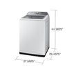 Samsung White Top Load 5.0 Cu. Ft. Washer with Active Water Jet WA50R5200AW - Certified Refurbished and Samsung White Electric 7.4 Cu. Ft. Dryer with Sensor Dry 16036 - DVE50R5200W - Certified Refurbished