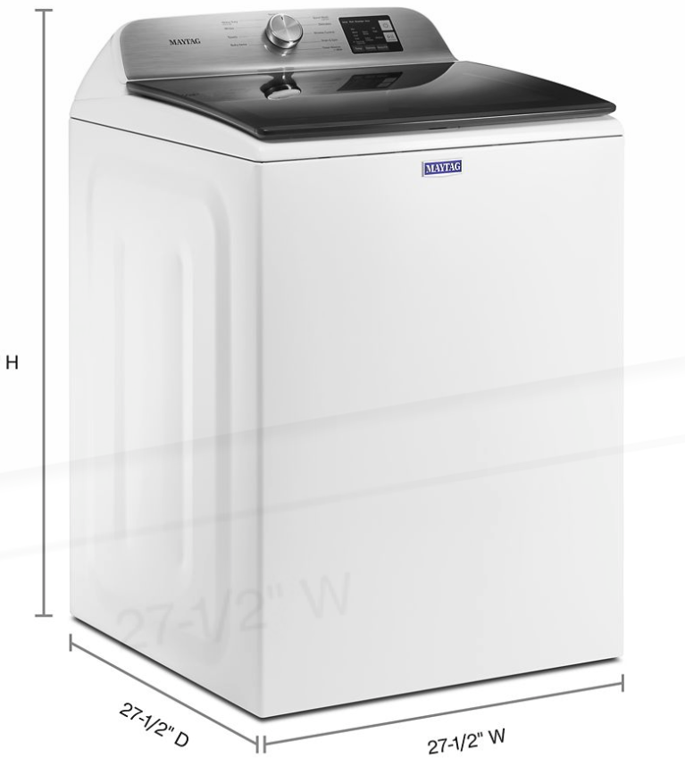 Maytag Top Load 4.8 cu ft Washer with Deep Fill and Slow-Close Glass Lid 30133SD155 - MVW6200KW - Scratch & Dent (Moderate)