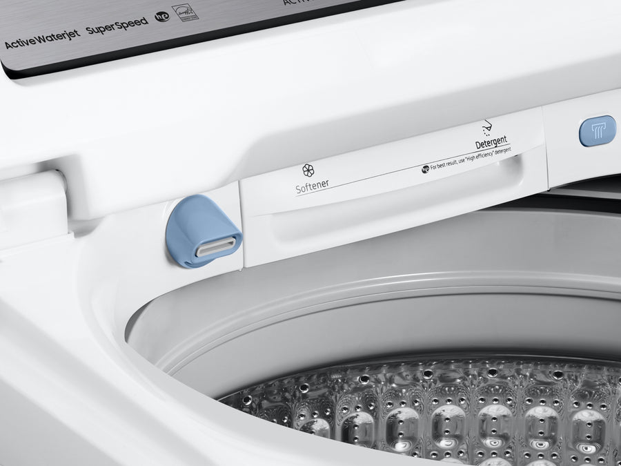 Samsung Top Load 5.0 Cu. Ft. Washer with Super Speed in White 31135SD249 - WA50R5400AW - Scratch & Dent (Moderate)