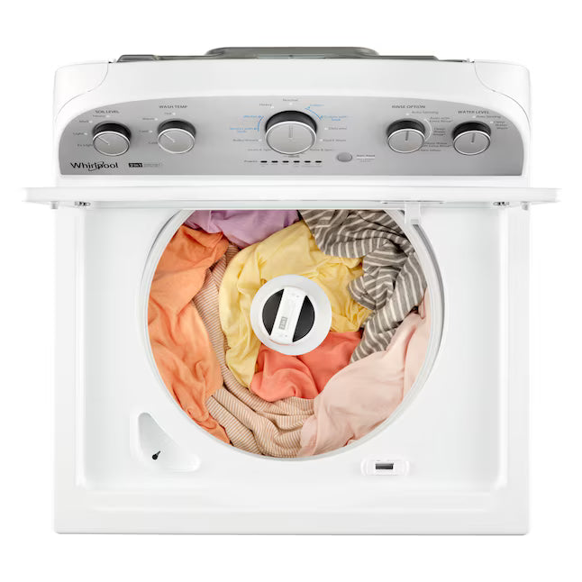 Whirlpool Top Load 3.8 Cu. Ft. Washer with Removable Agitator in White 24SD25 - WTW4957PW - Scratch & Dent (Minor)
