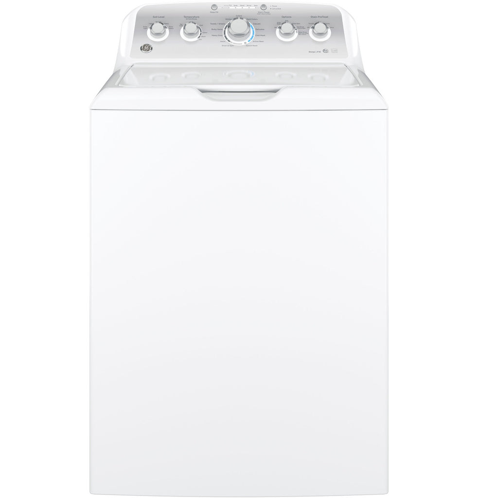GE Top Load 4.2 Cu. Ft. Washer with Stain PreTreat in White GTW485ASJWS - Certified Refurbished and GE Electric Front Load Dryer with Sensor Dry in White 15030 - GTD45EASJWS - Certified Refurbished