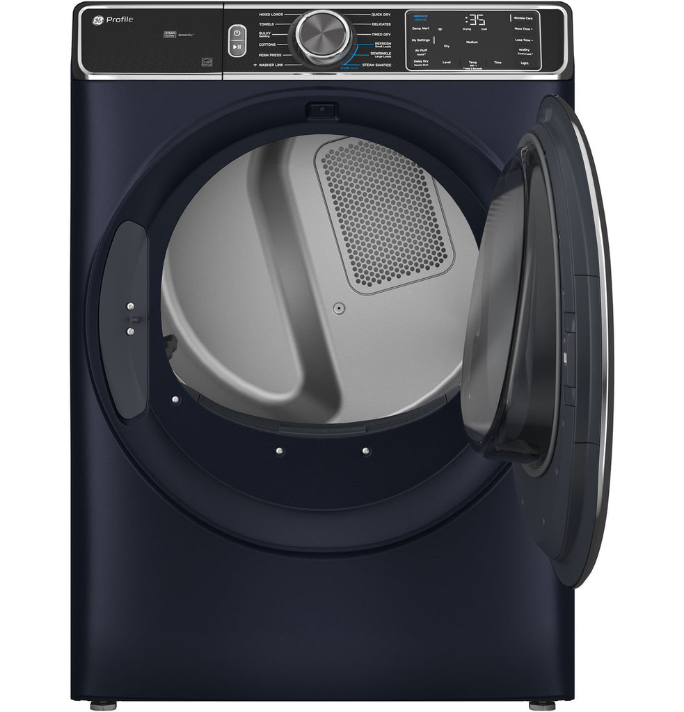 GE Profile™ 7.8 cu. ft. Capacity Front Load Smart Electric Steam Dryer and Sanitize Cycle with Built-in WiFi PFD87ESPVRS - Scratch & Dent (Minor)