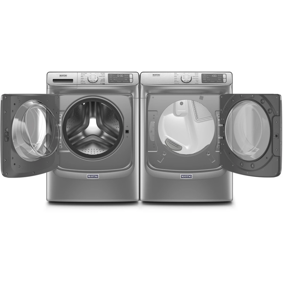 Maytag 5.0 cu. ft. Smart Front Load Washer with Extra Power and 24-Hr Fresh Hold® Option MHW8630HC - Scratch & Dent (Minor) and Maytag 7.3-cu ft Stackable Vented Electric Dryer Energy Star Certified MED5630HC - Scratch & Dent (Minor)