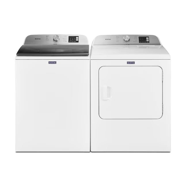 Maytag Top Load 4.8 cu ft Washer with Deep Fill and Slow-Close Glass Lid MVW6200KW - Scratch & Dent (Minor) and Maytag 7.0 cu. ft Top Load Gas Dryer with Moisture Sensing 16198 - MGD6200KW - Scratch and Dent (Minor)