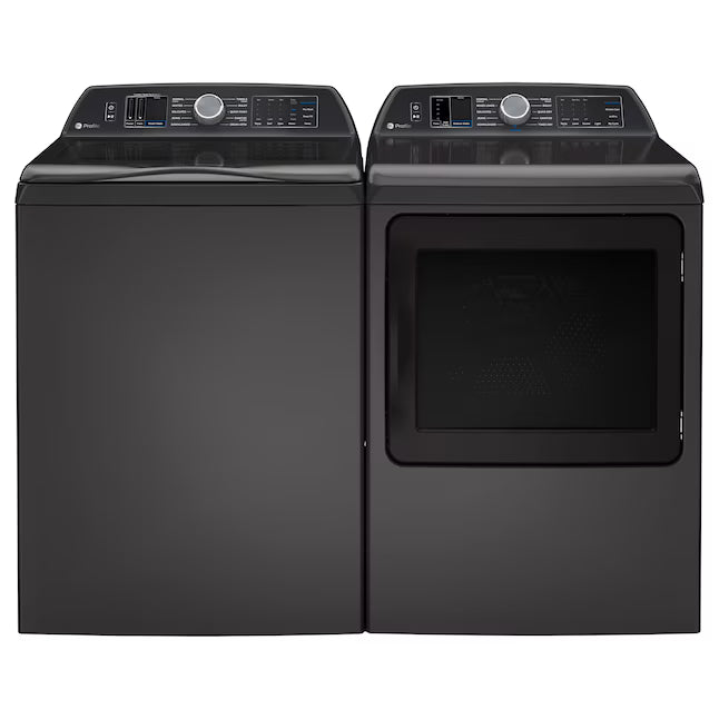 GE Profile™ ENERGY STAR® 5.4 cu. ft. Capacity Washer with Smarter Wash Technology PTW700BPTDG - New In Box and GE Profile™ ENERGY STAR® 7.4 cu. ft. Capacity Smart Electric Dryer with Sanitize Cycle and Sensor Dry GES9920E - PTD70EBPTDG - New In Box
