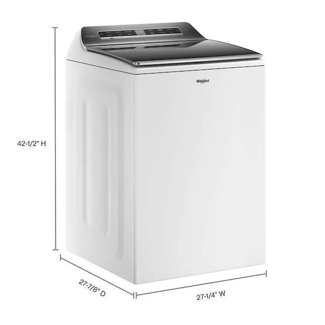 Whirlpool 5.2 - 5.3 cu. ft. Top Load Washer with 2 in 1 Removable Agitator and Load & Go™ Dispenser 22136SD358 - WTW8127LW - Scratch & Dent (Minor)