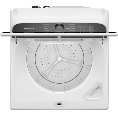 Pictures of Whirlpool White Top Load 5.3 Cu. Ft. Washer with Deep Water Wash WTW6150PW - New in Box and Whirlpool White Electric 7.0 Cu. Ft. Dryer with Moisture Sensing and Steam Refresh Cycle WED6150PW - Scratch and Dent (Minor) - Neu Appliance Outlet - Discount Appliance Outlet in Austin, Tx