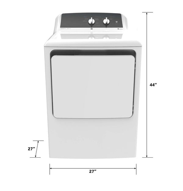 GE® Commercial Quality 6.2 cu. ft. Capacity Electric Dryer with Up To 120 ft. Venting and 5-yr Limited Warranty - GTX52EASPWB - New in Box