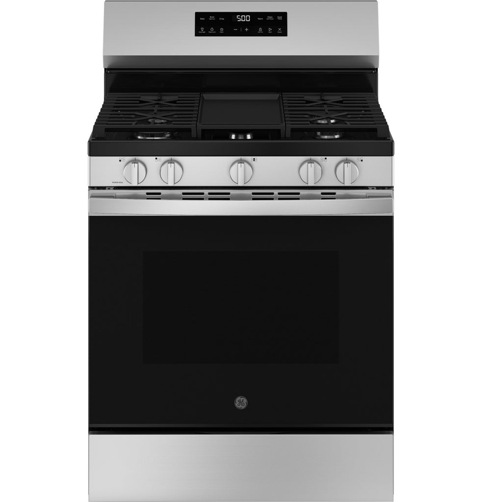 Pictures of GE® Free-Standing Gas Range with Crisp Mode in Stainless Steel GGF500PVSS - New in Box - Neu Appliance Outlet - Discount Appliance Outlet in Austin, Tx
